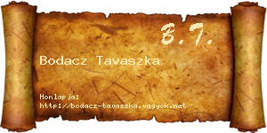 Bodacz Tavaszka névjegykártya